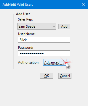 Selecting Authorization Level