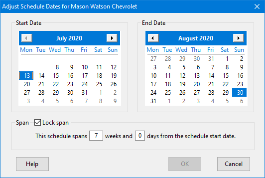 Adjust Schedule Dates