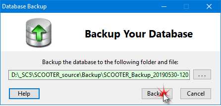 Database Backup Window