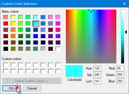 Custom Color Selection