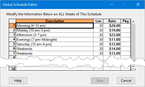 Global Schedule Editor