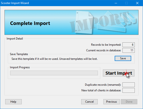 Completing the Import