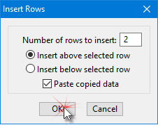 Inserting Rows