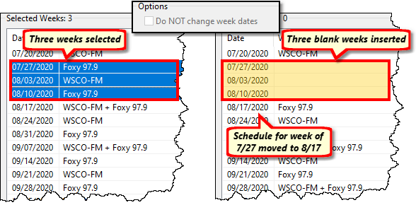 Insert Weeks Example