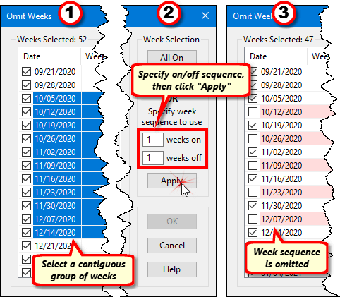 Applying a Week Sequence