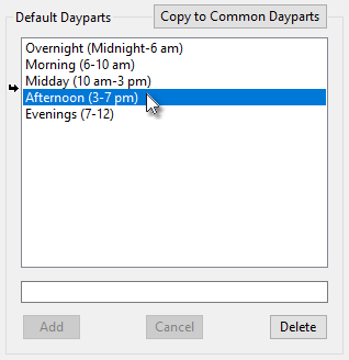 Changing Default Daypart Order