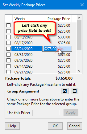 Package Price Editor