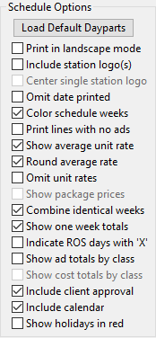 Schedule Options