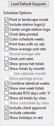 Schedule Options