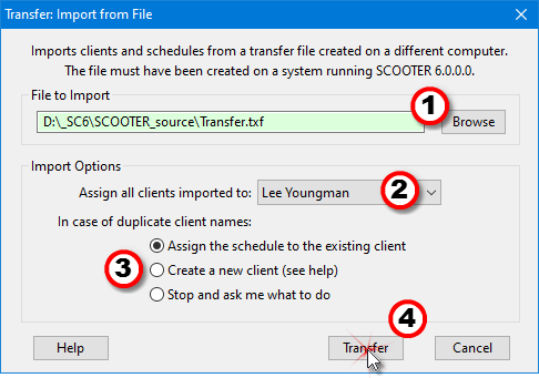 Importing Transferred Schedules